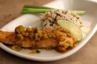 Lachs in Orangen-Wasabi-Sauce